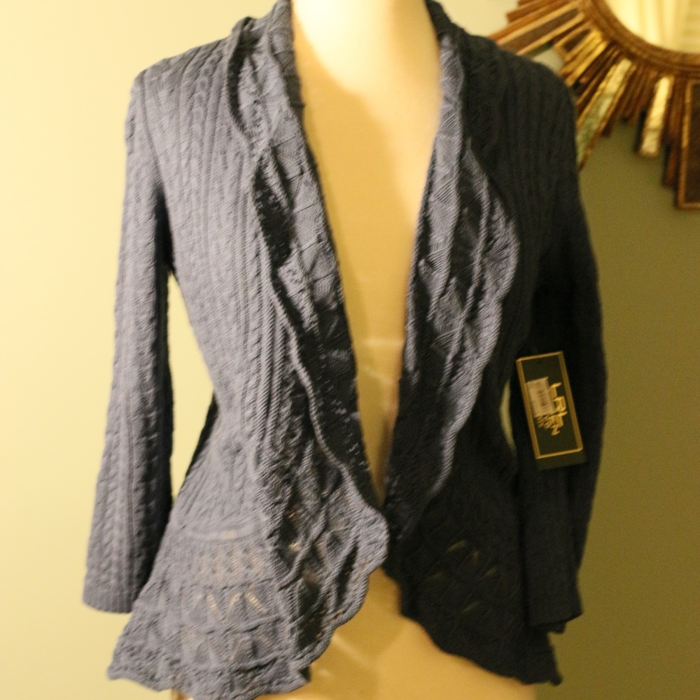 Ralph Lauren light blue open sweater with lace